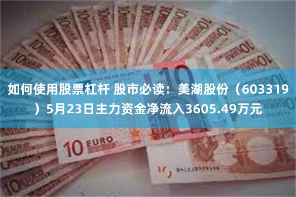 如何使用股票杠杆 股市必读：美湖股份（603319）5月23日主力资金净流入3605.49万元
